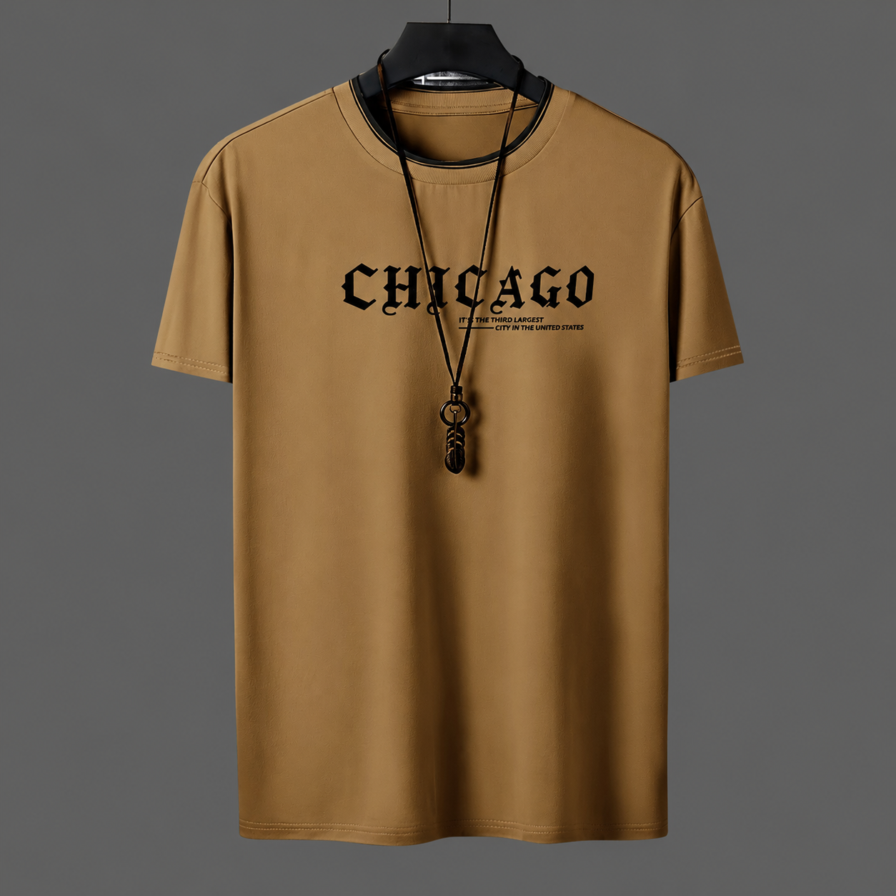 Chicago Letter Printed Casual Short Sleeve T Shirt