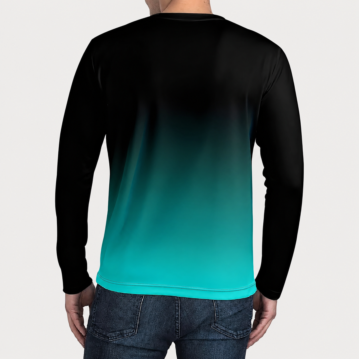 Long Sleeve Gradient Print Casual Shirt for Men