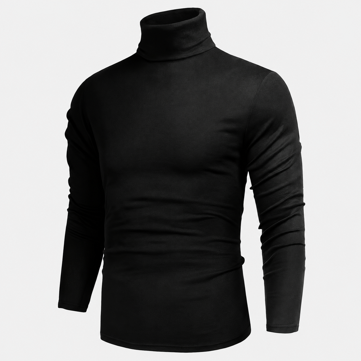 Slim Fit Long Sleeve Turtleneck Layering T Shirt for Men