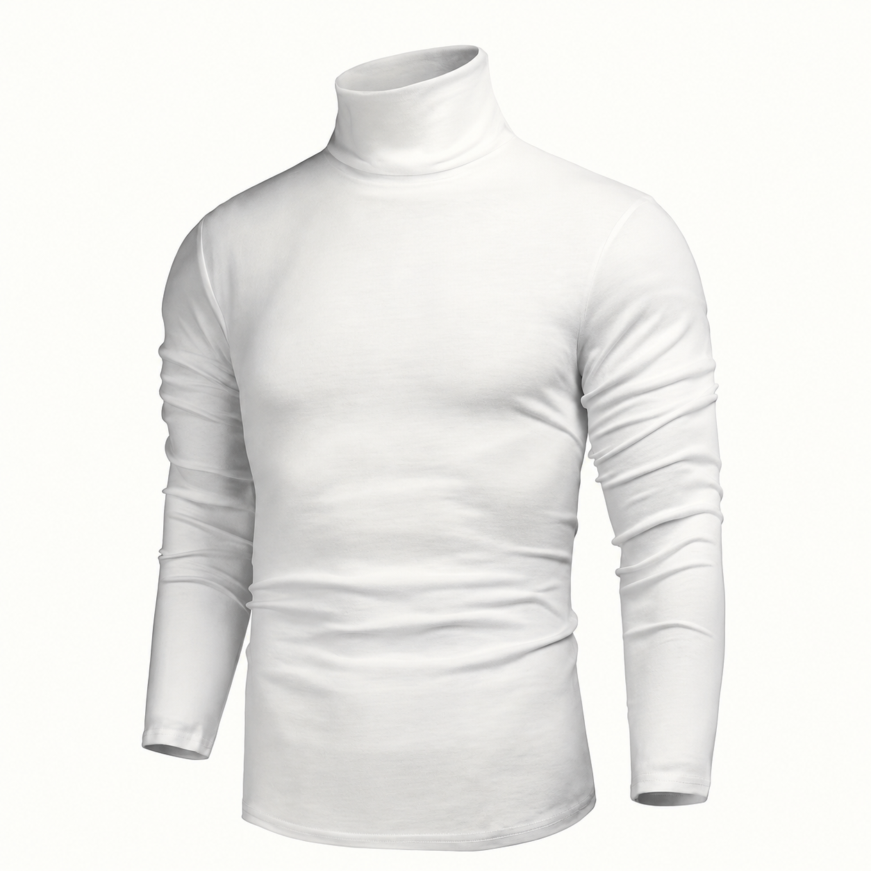 Slim Fit Long Sleeve Turtleneck Layering T Shirt for Men