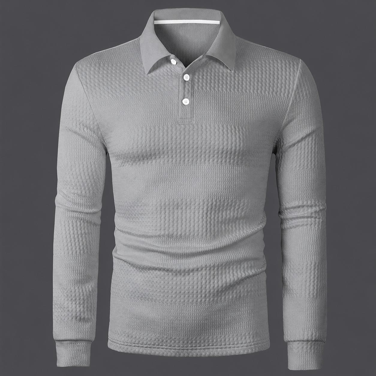  Jacquard Long Sleeve Polo Shirt For Women