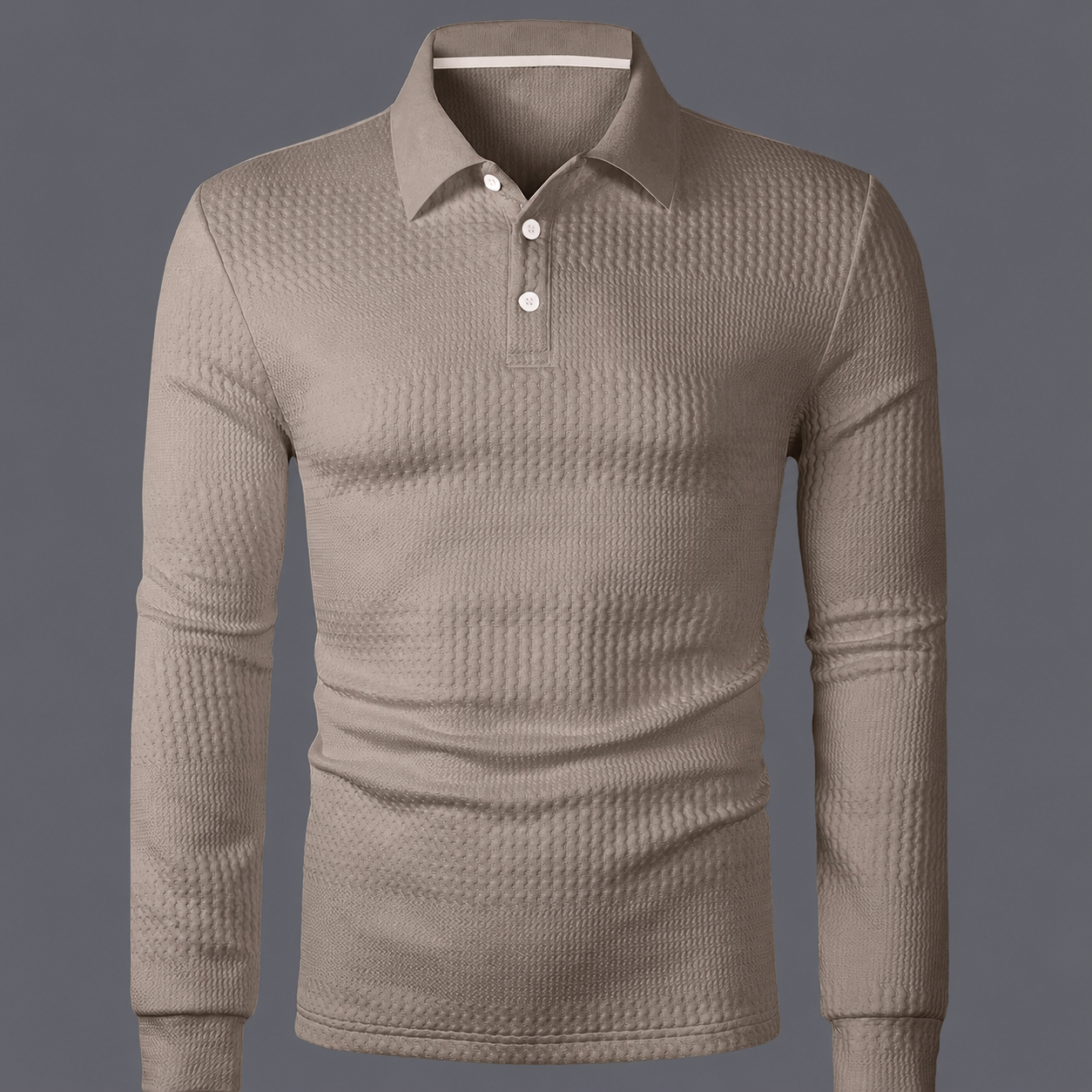  Jacquard Long Sleeve Polo Shirt For Women