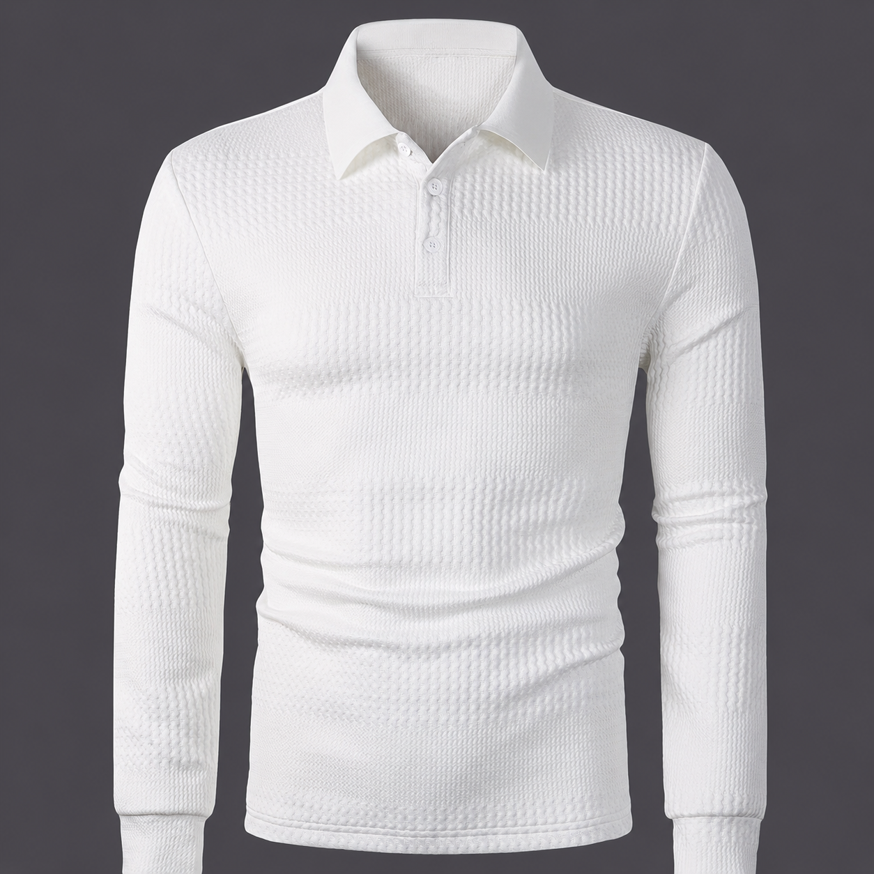  Jacquard Long Sleeve Polo Shirt For Women