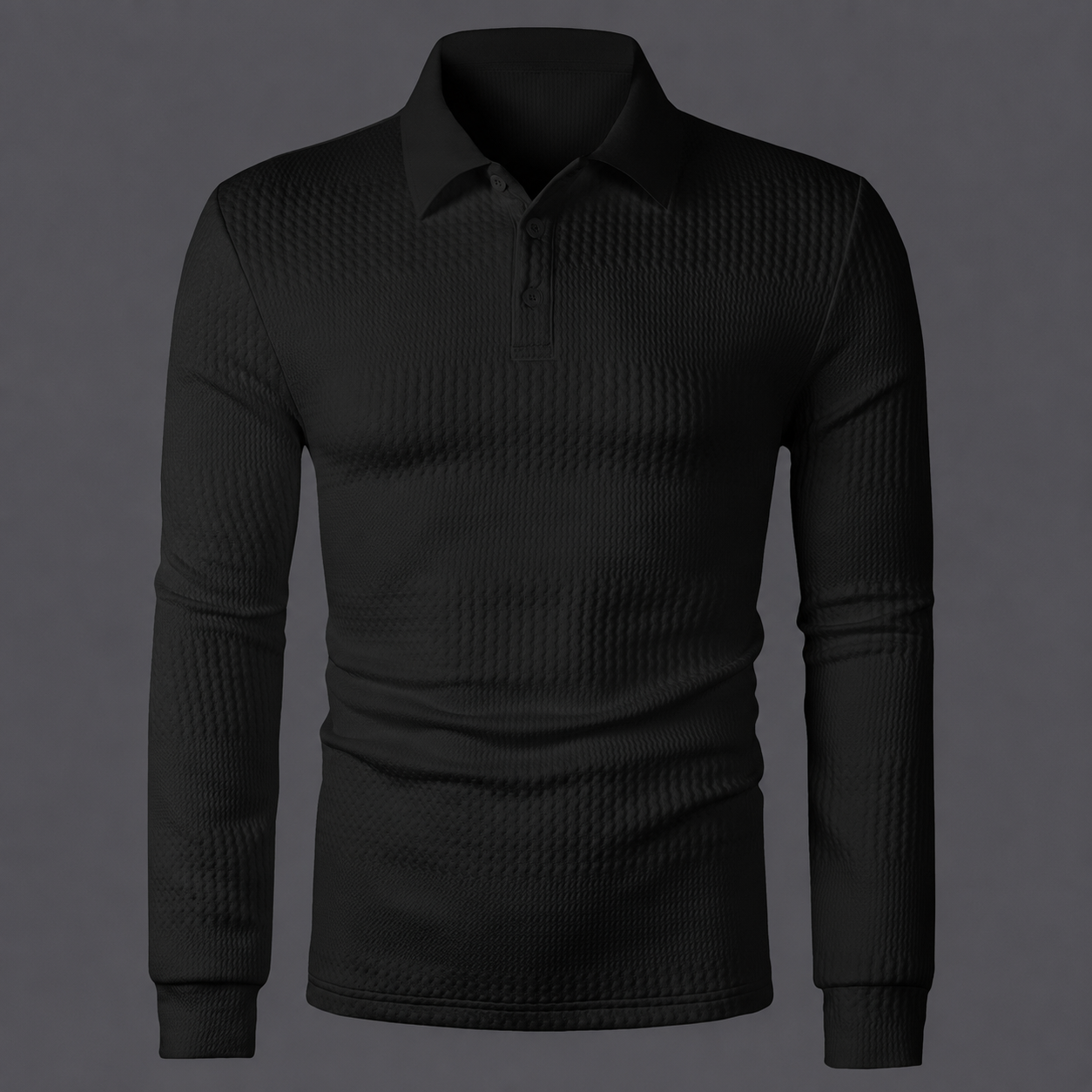  Jacquard Long Sleeve Polo Shirt For Women