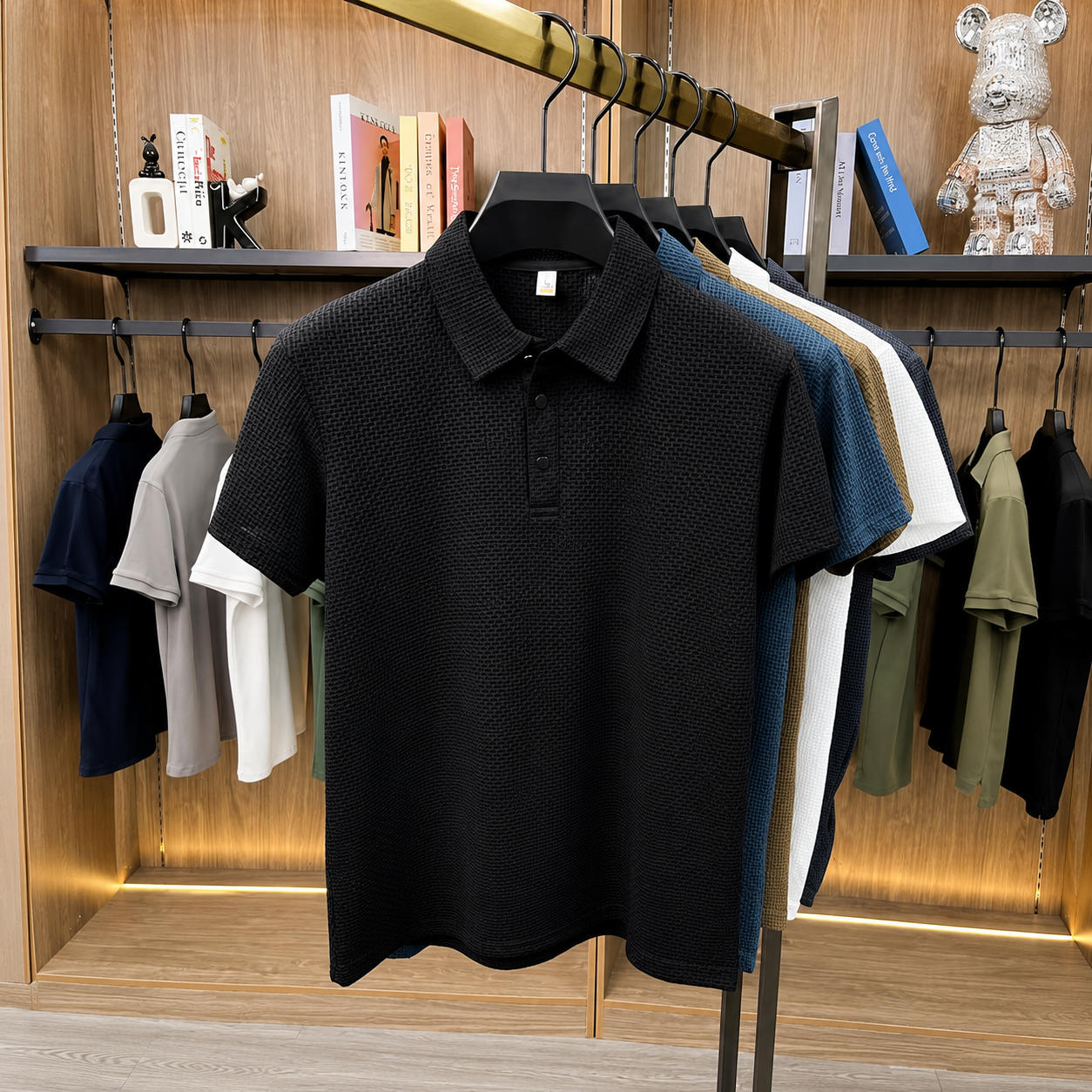 Textured Printed Quick Dry Casual Polo T Shirt for For Men