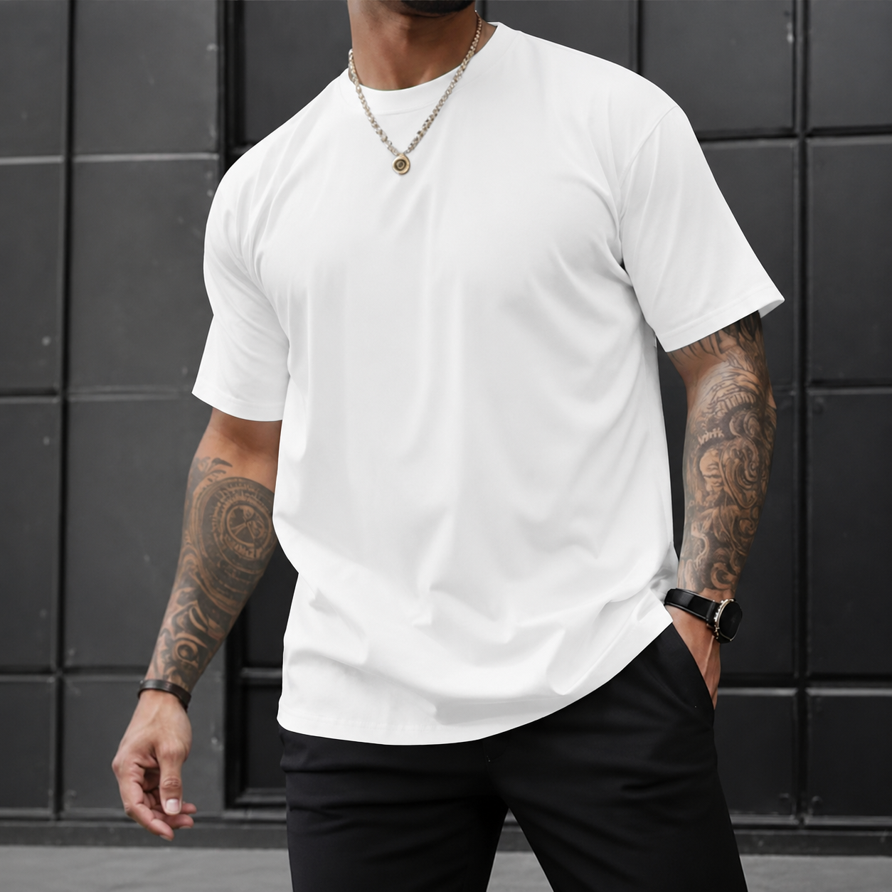 Solid Color Minimalist Casual T Shirt For Men