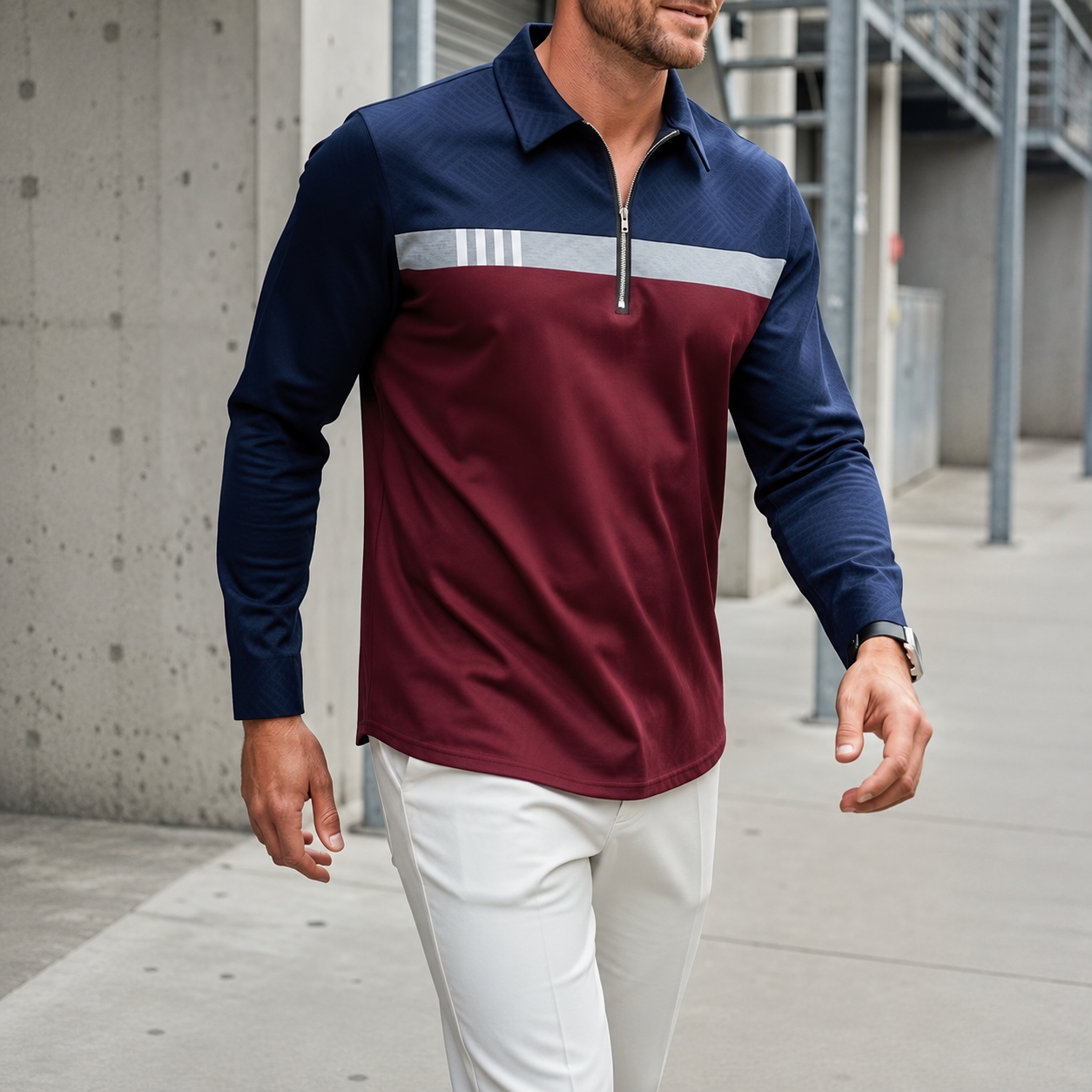 Casual Retro Long Sleeve Zipper Lapel Shirt For Men
