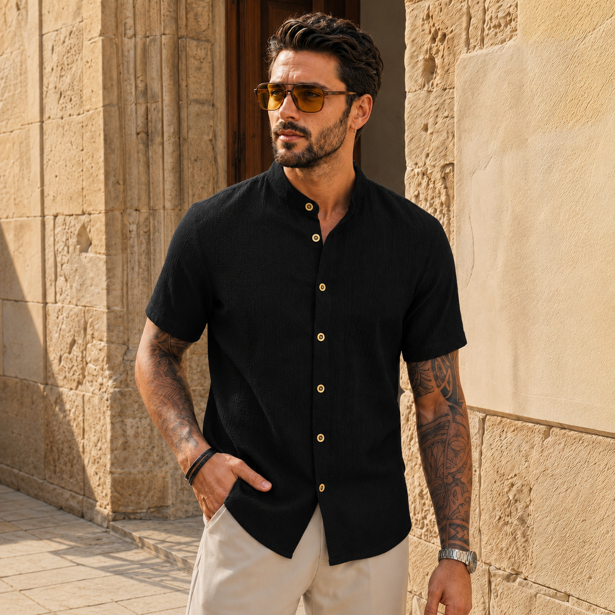 Versatile Single Breasted Daily Wear Shirt For Men