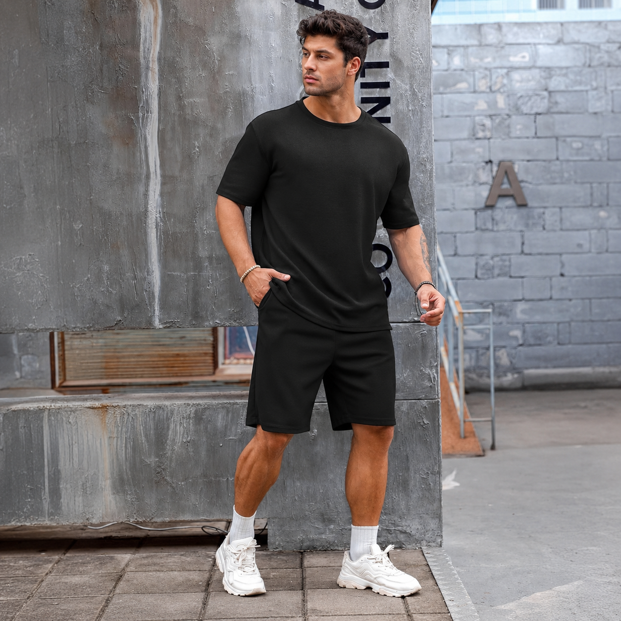 Casual Summer Shorts And Shirt Set For Men