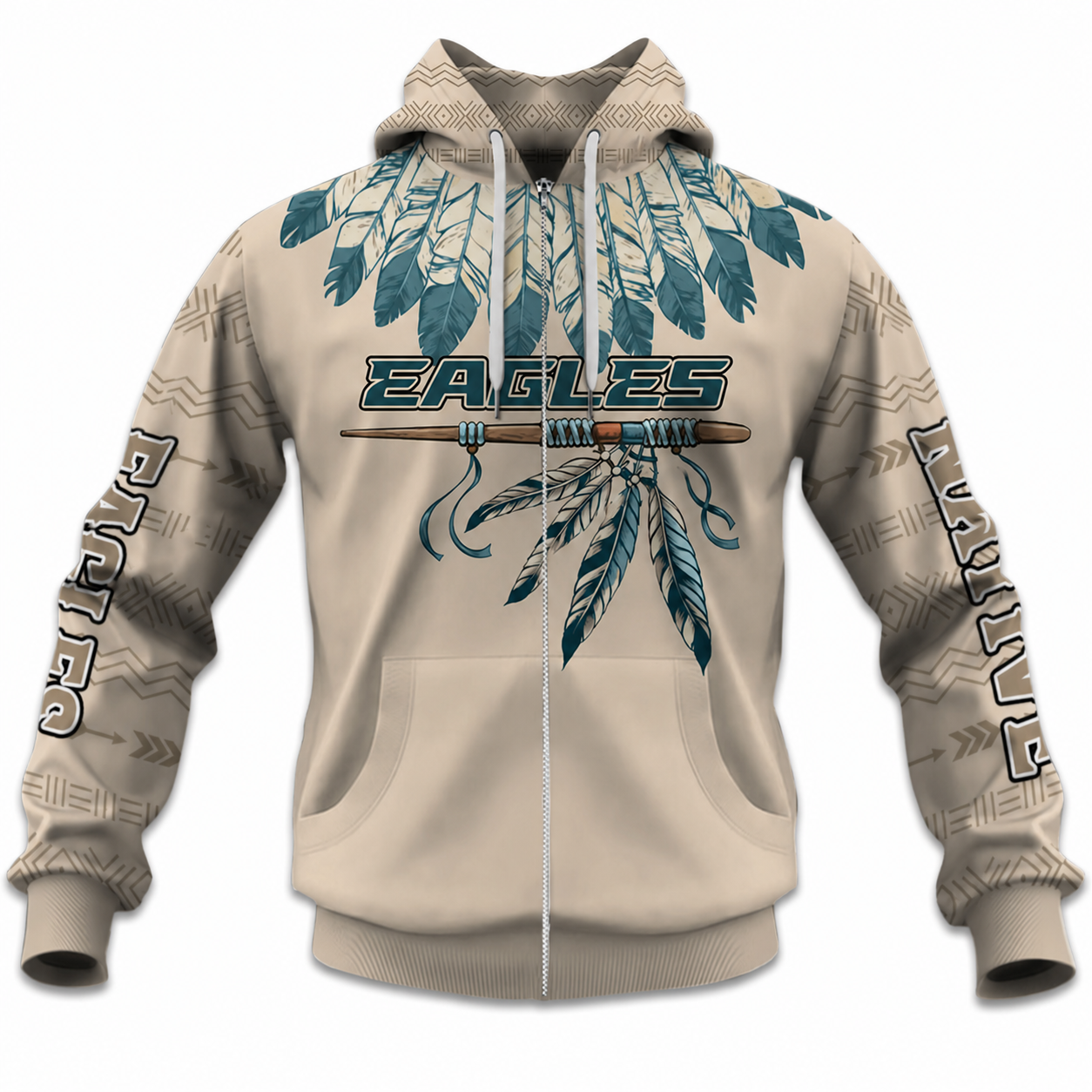 Personalized Eagles Heritage Zip Up Hoodie