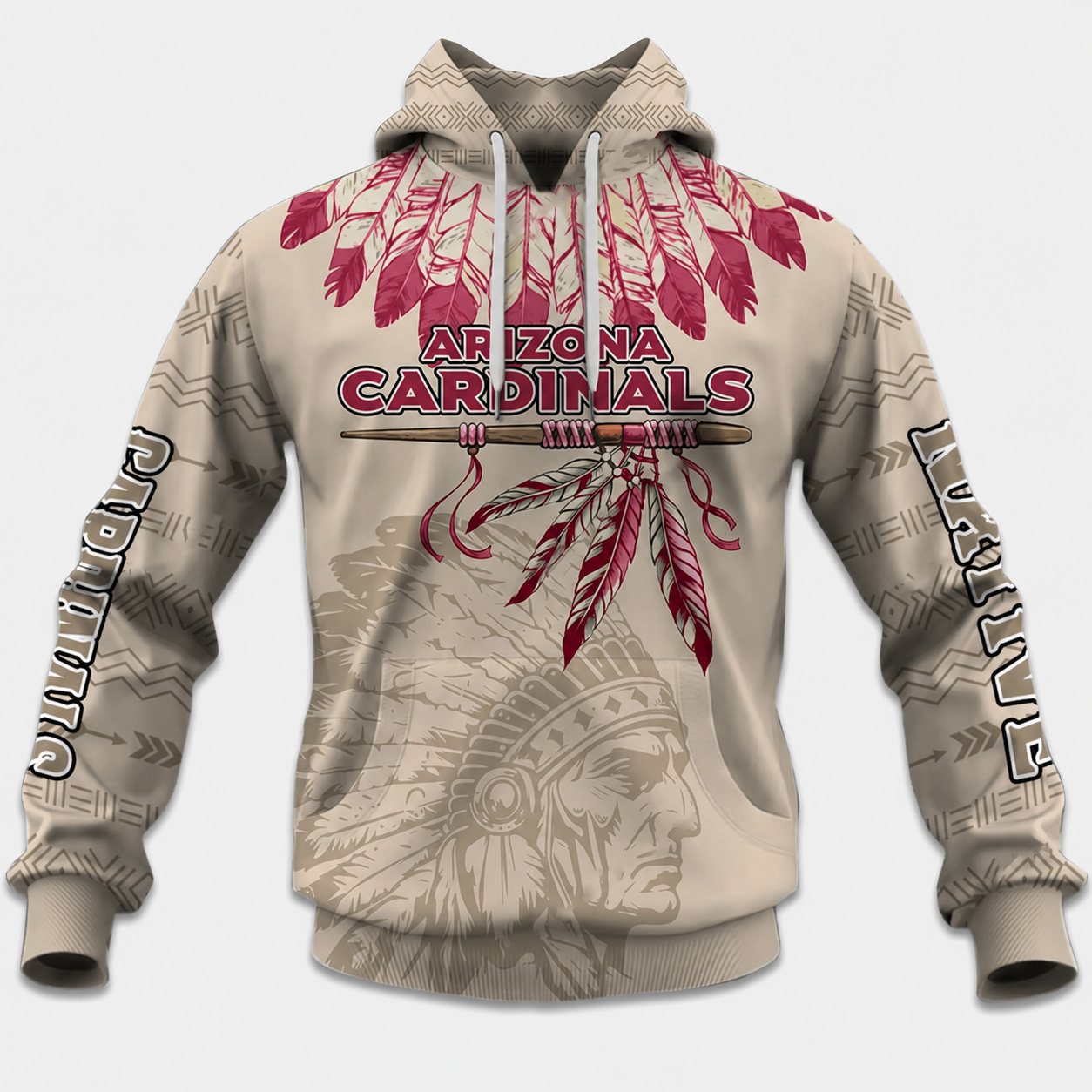 Personalized Native Heritage Themed Arizona Cardinals Football Fan Hoodie