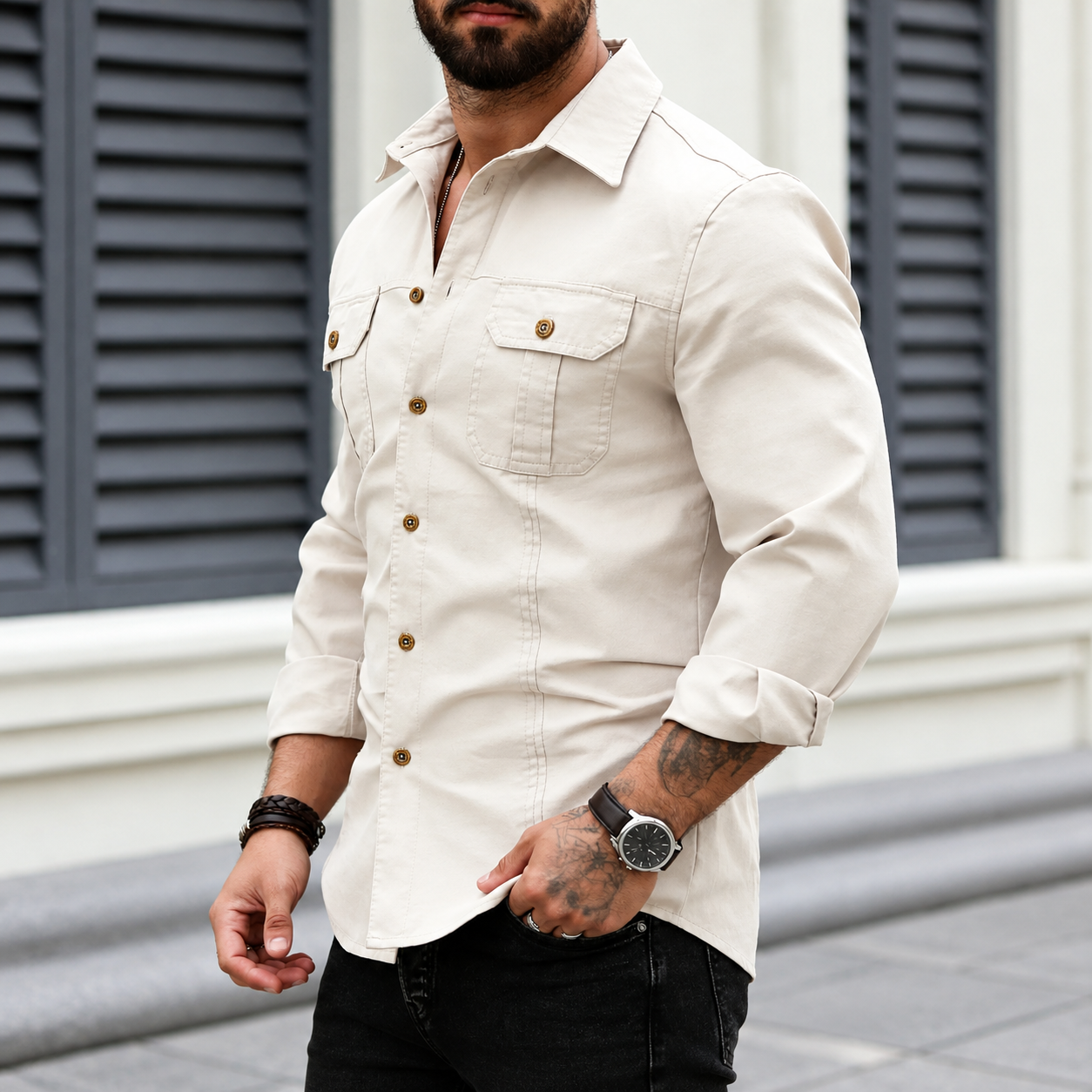 Beige · S