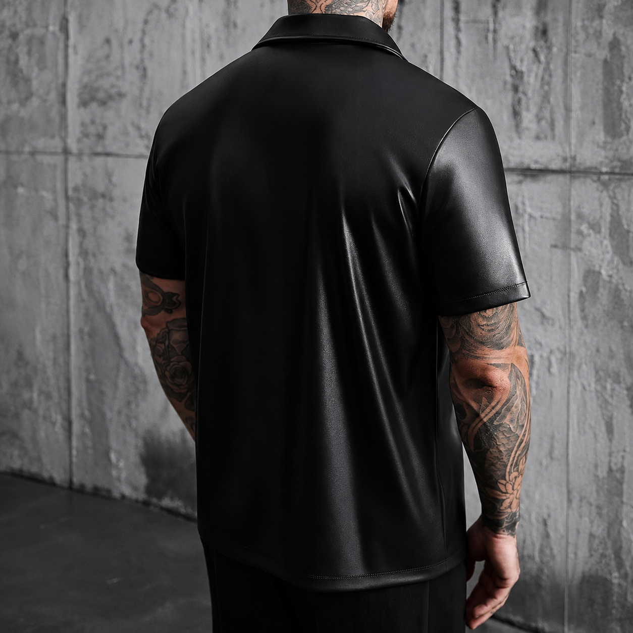 Loose Fit Short Sleeve Zip Up Streetwear Shirt for Men
