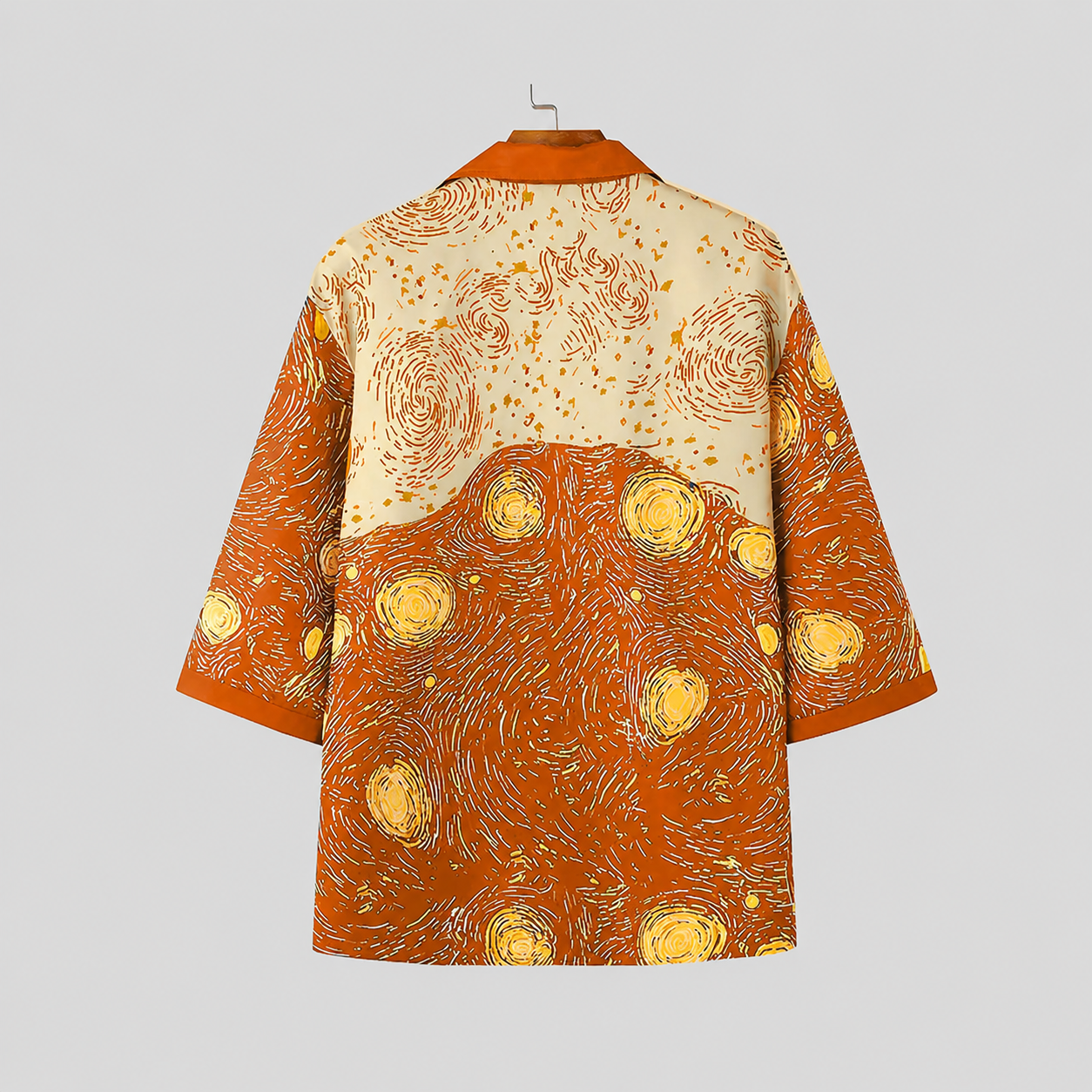 Starry Art Print Short Sleeve Casual Shirt with Everyday Style for Men