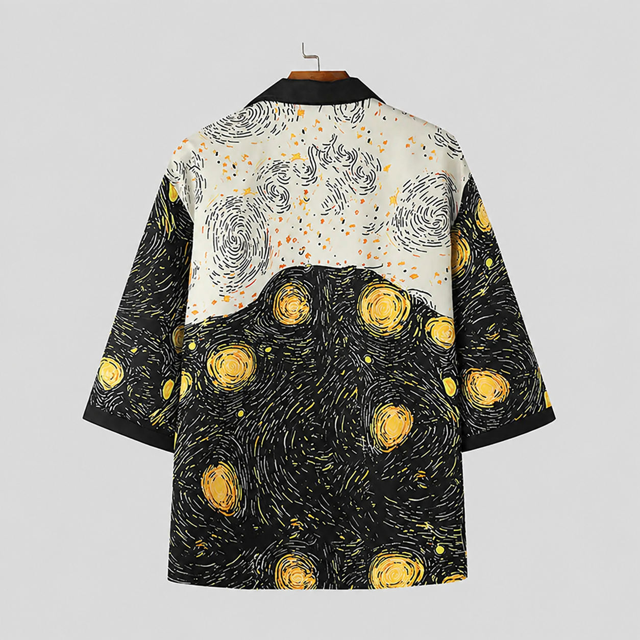 Starry Art Print Short Sleeve Casual Shirt with Everyday Style for Men
