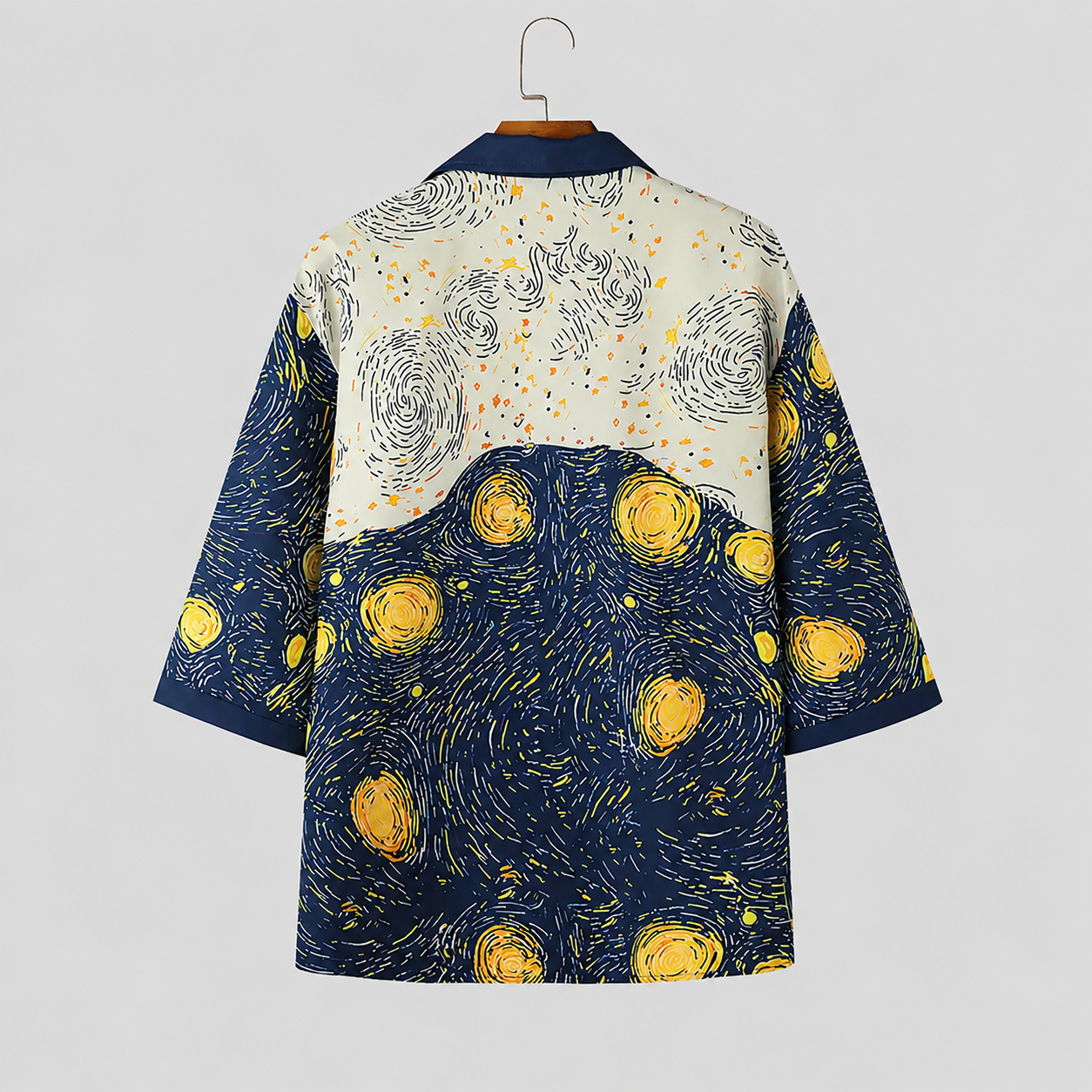 Starry Art Print Short Sleeve Casual Shirt with Everyday Style for Men