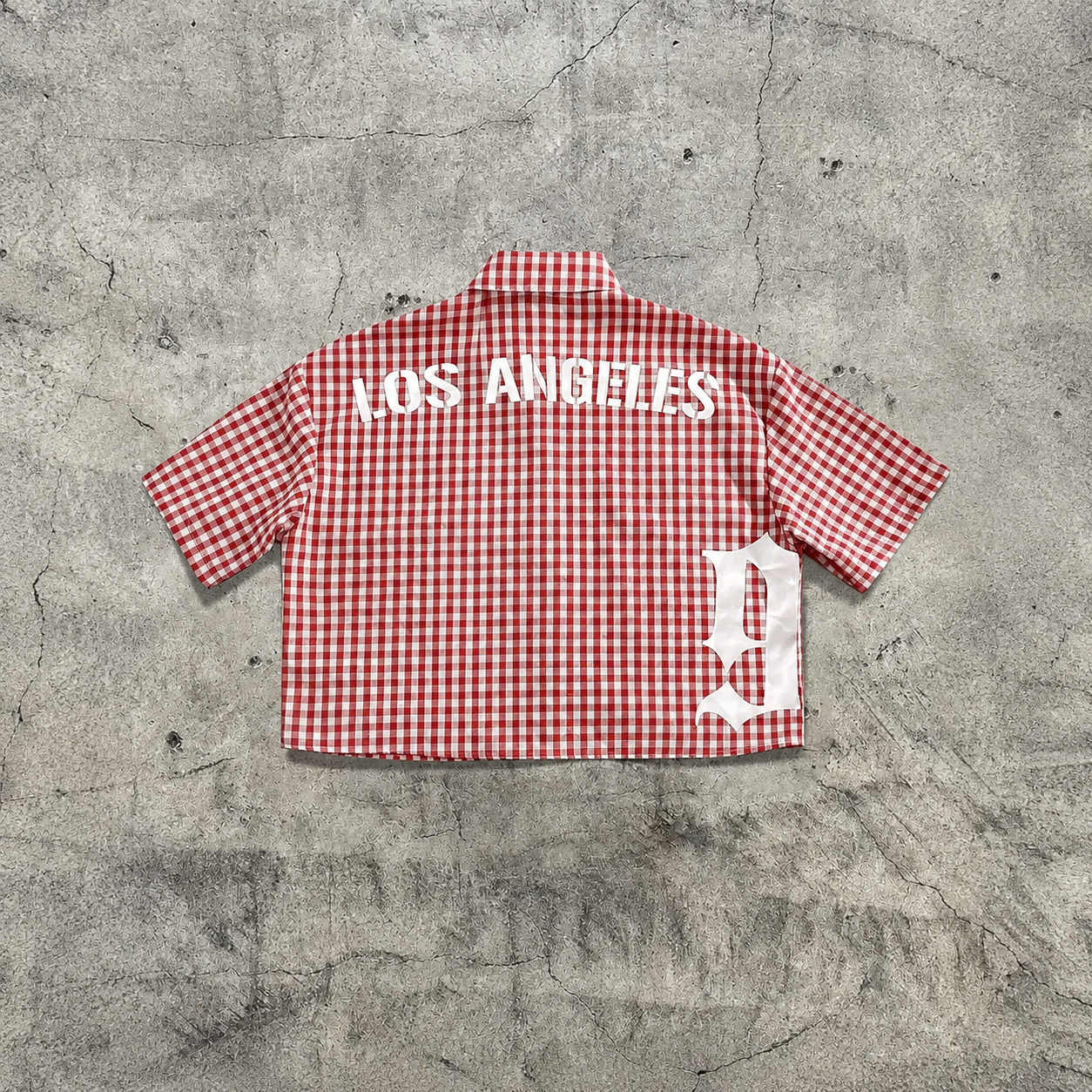 Plaid Graffiti Print Short Sleeve Button Up Streetwear Shirt for Men
