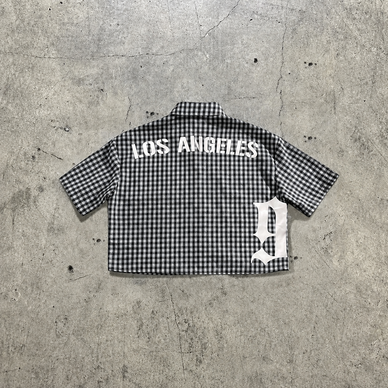 Plaid Graffiti Print Short Sleeve Button Up Streetwear Shirt for Men