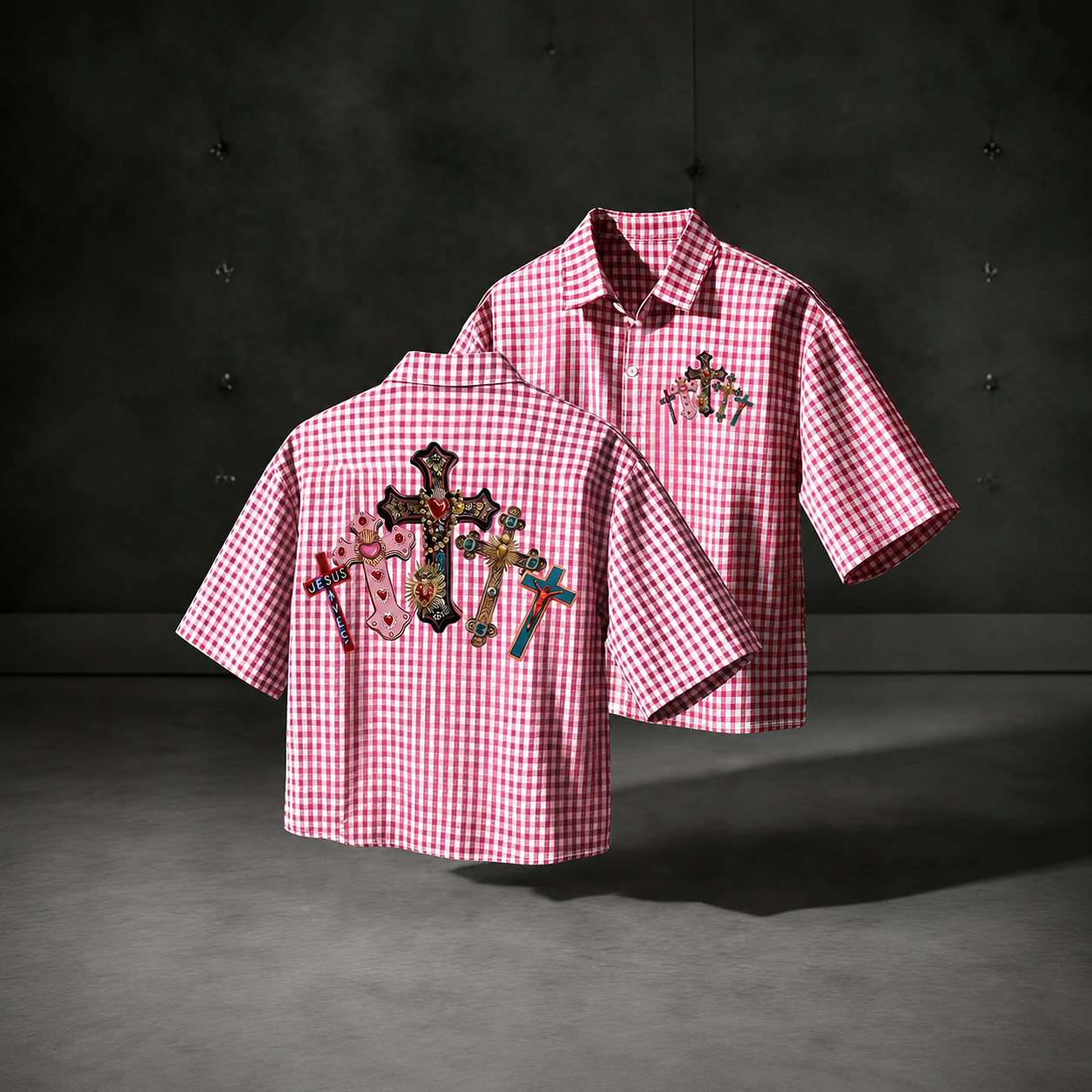 Gingham Short Sleeve Fitted Casual Shirt For Men