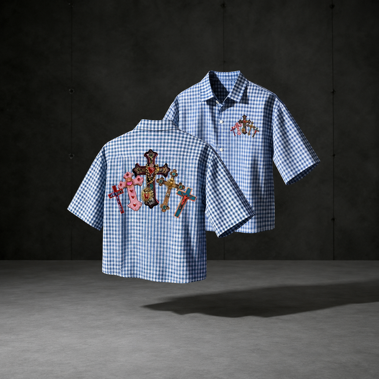 Gingham Short Sleeve Fitted Casual Shirt For Men