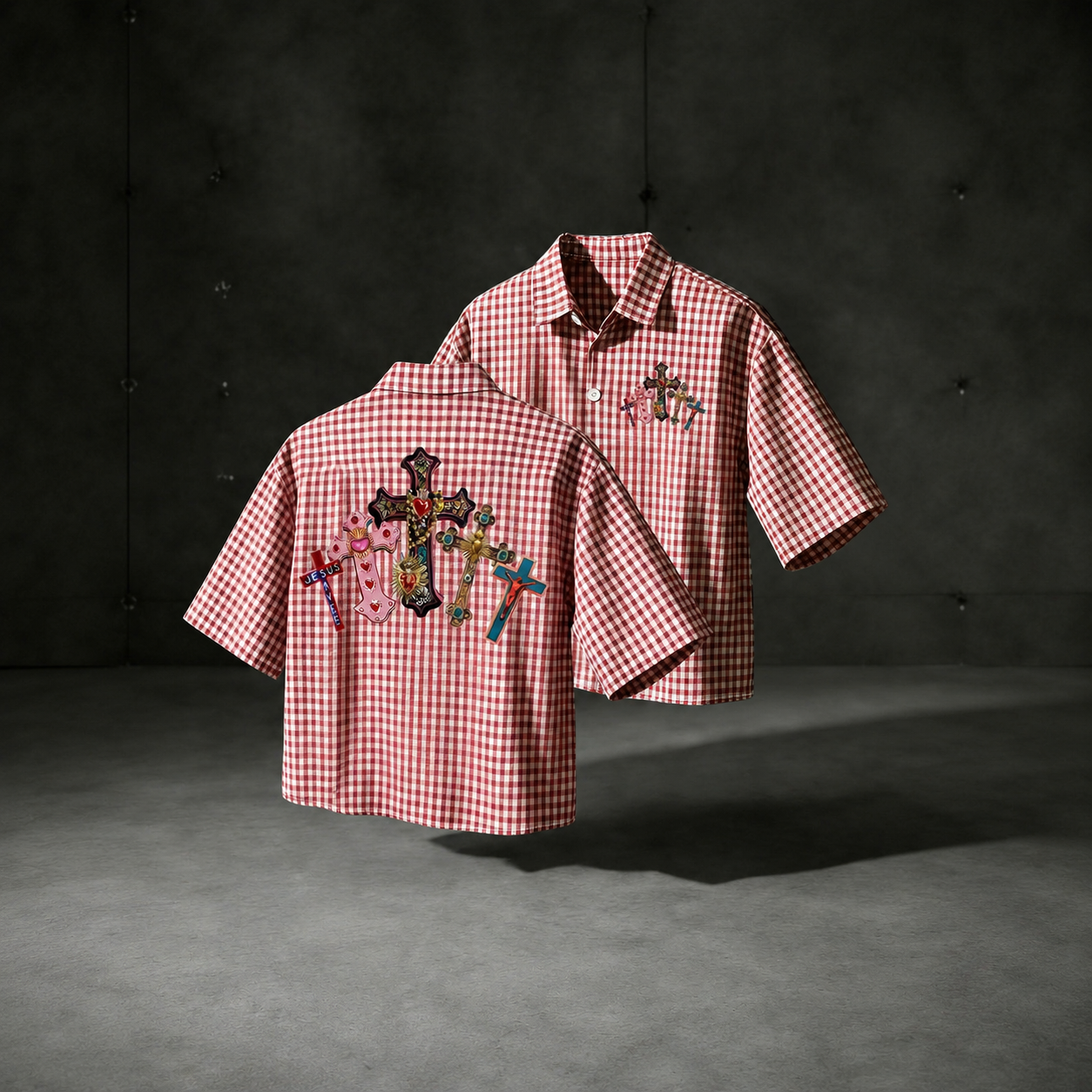 Gingham Short Sleeve Fitted Casual Shirt For Men