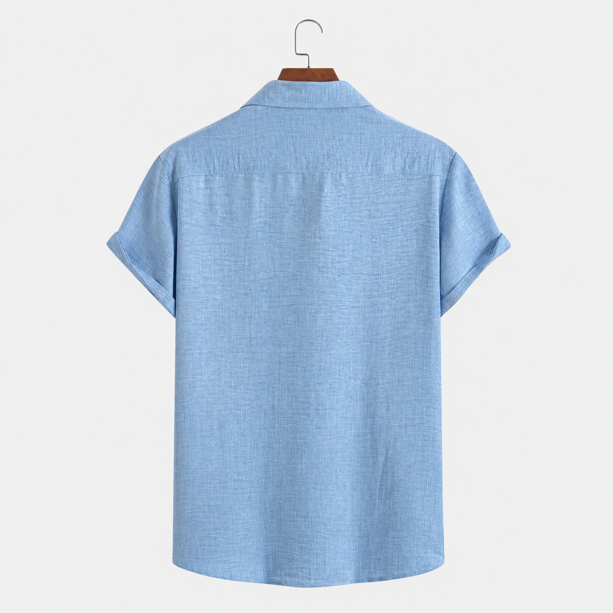 Woven Loose Casual Short Sleeve Shirt For Men