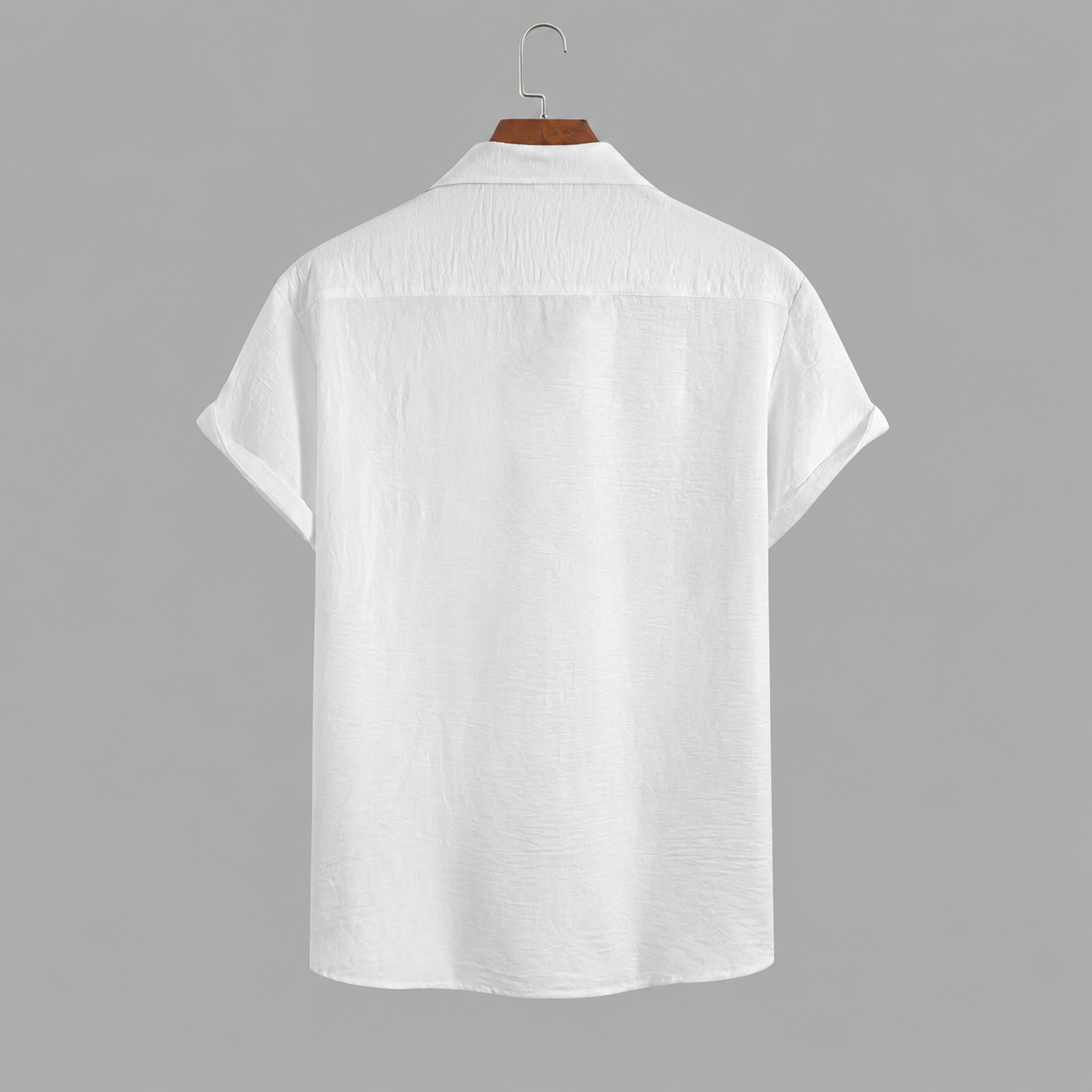 Woven Loose Casual Short Sleeve Shirt For Men