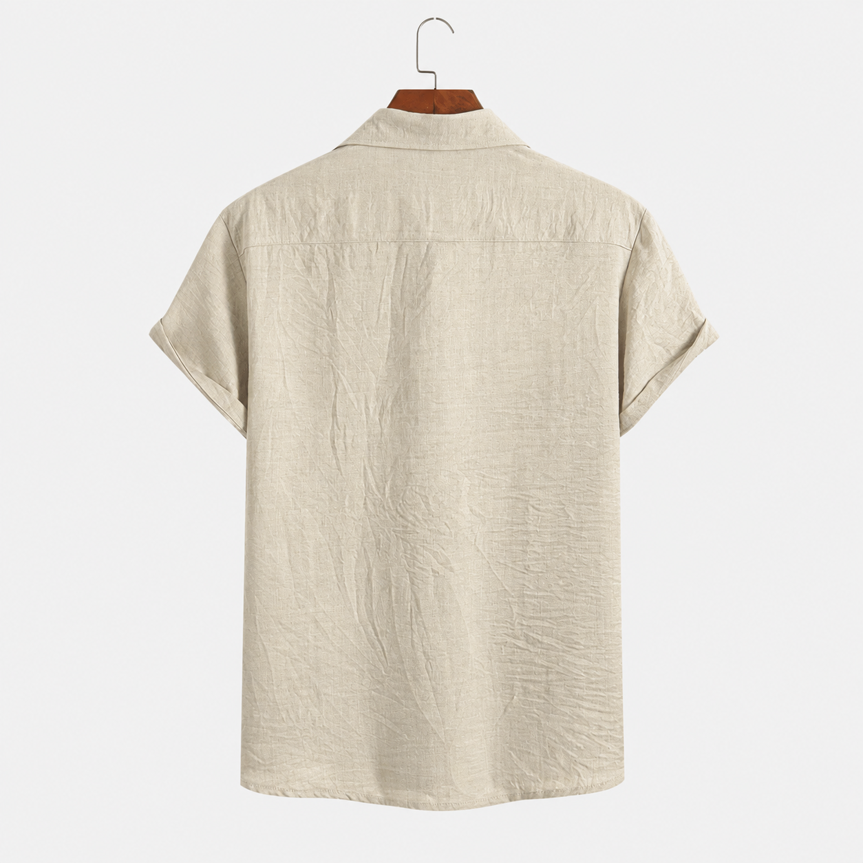 Woven Loose Casual Short Sleeve Shirt For Men