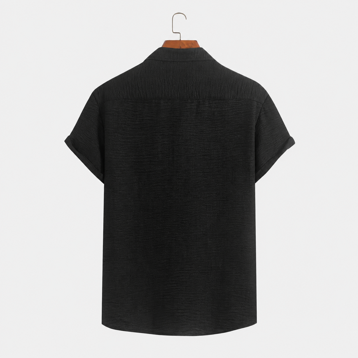Woven Loose Casual Short Sleeve Shirt For Men