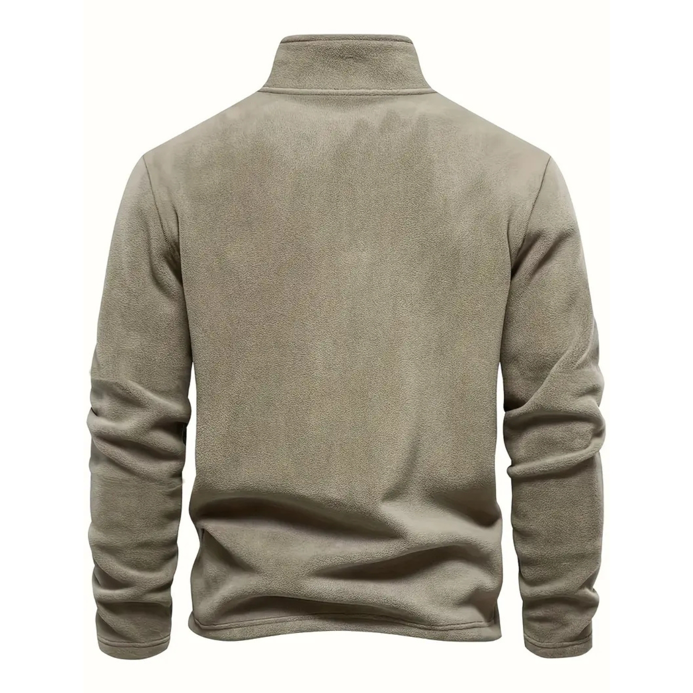 Classic Fleece Zip Pullover Warm Stand Collar Sweatshirt For Men