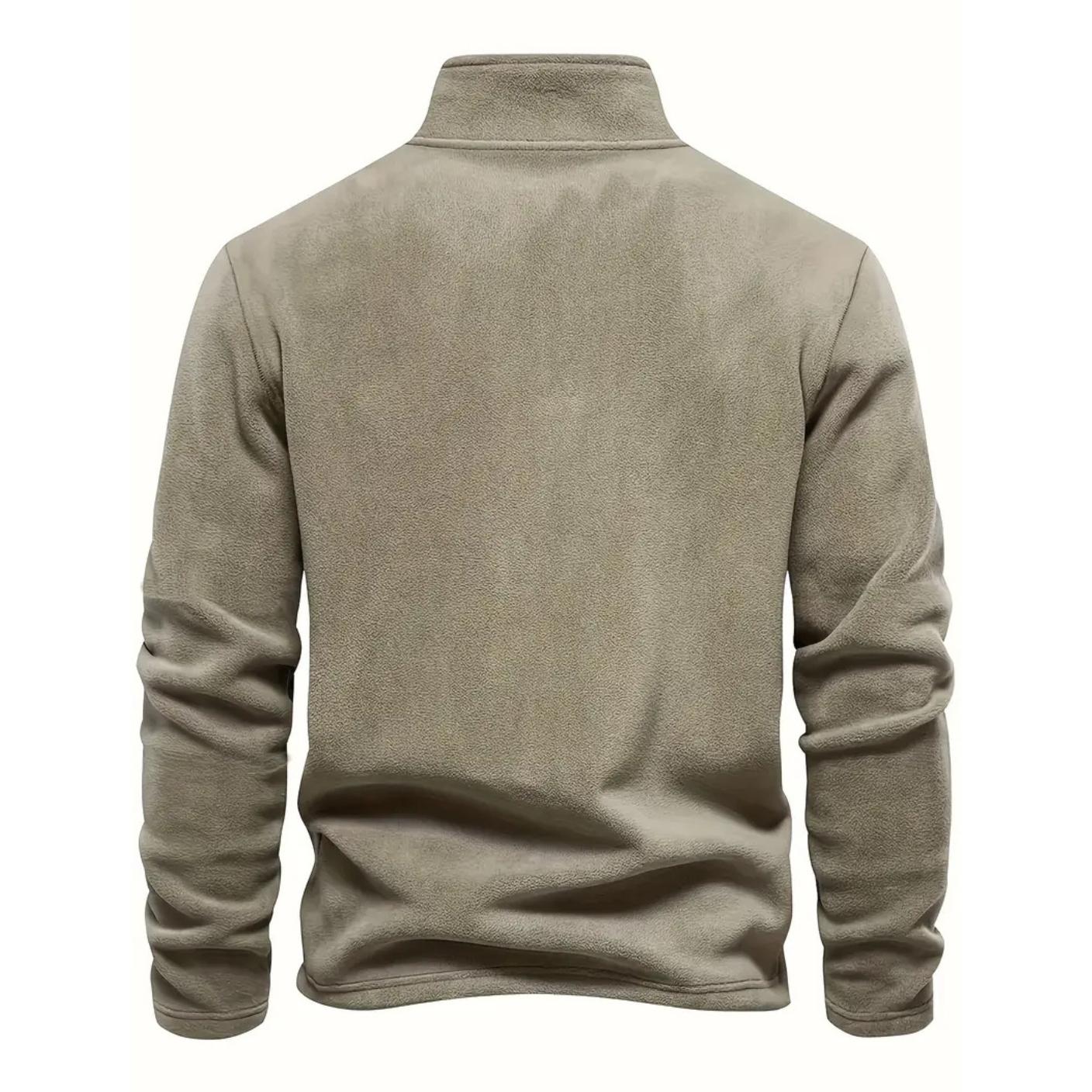Classic Fleece Zip Pullover Warm Stand Collar Sweatshirt For Men
