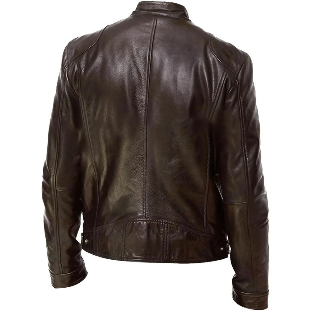 Classic Leather Motorcycle Jacket-Vacay Outfit