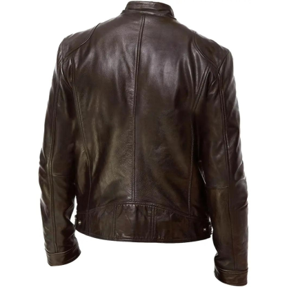 Classic Leather Motorcycle Jacket-Vacay Outfit