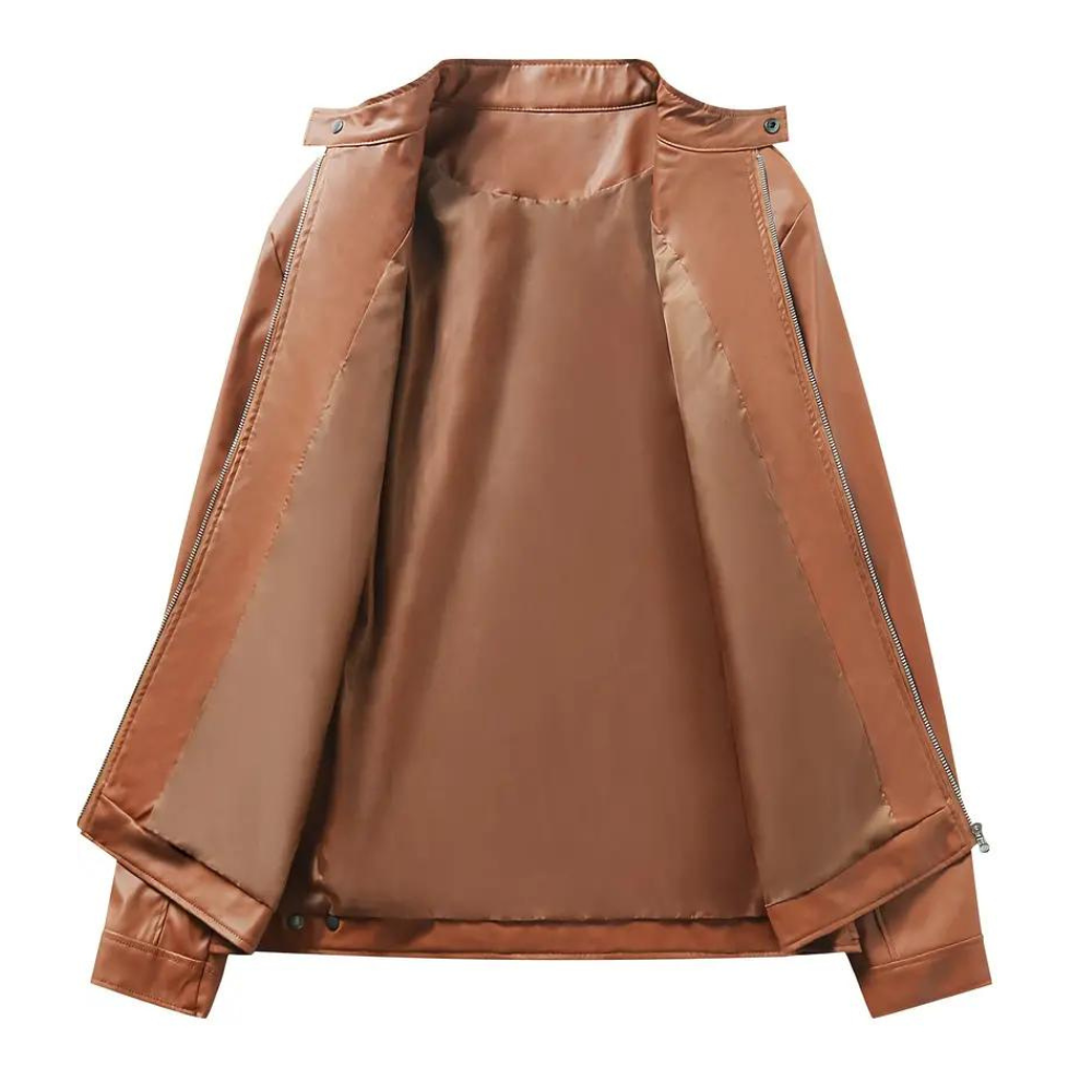 Classic Leather Motorcycle Jacket-Vacay Outfit