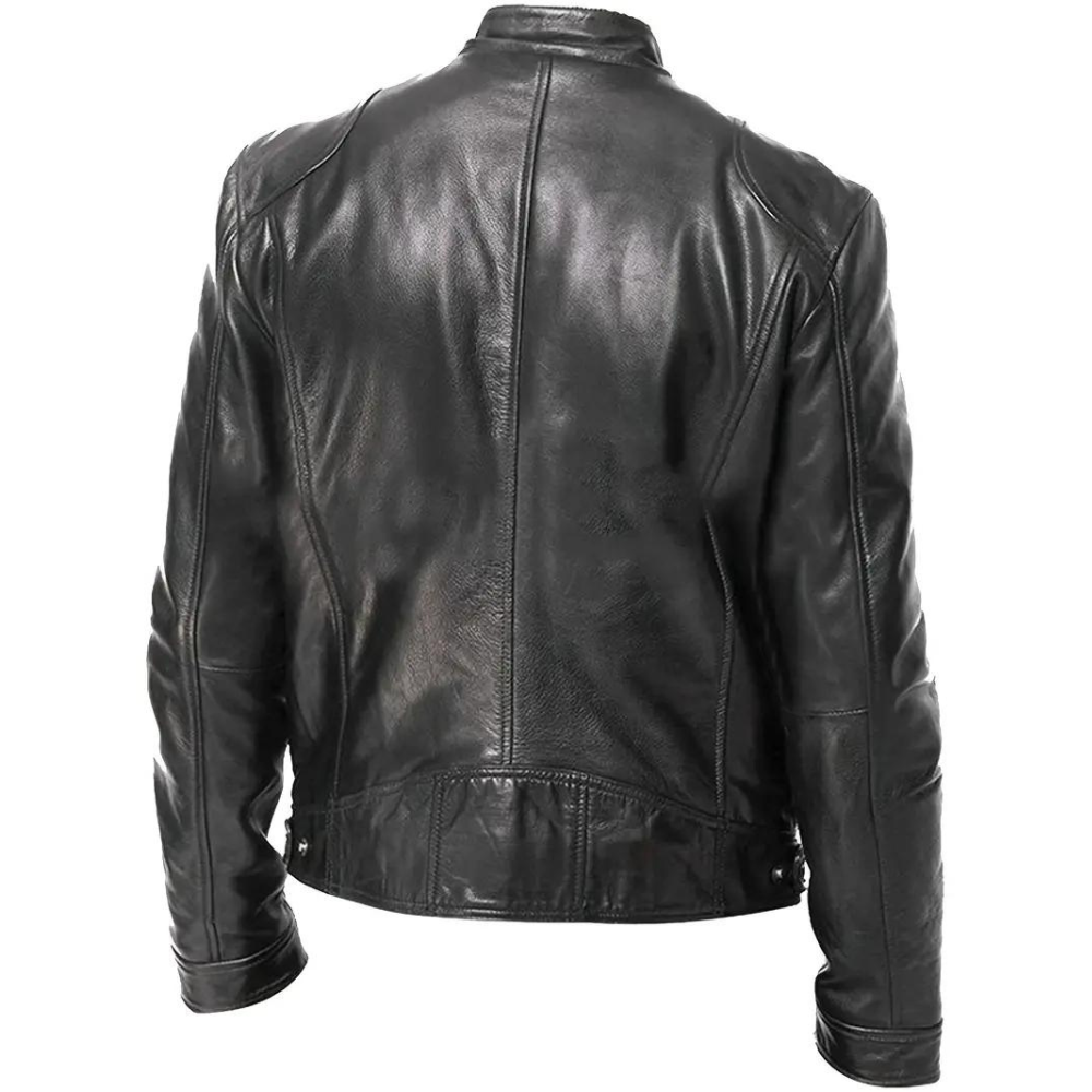 Classic Leather Motorcycle Jacket-Vacay Outfit