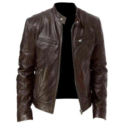 Classic Leather Motorcycle Jacket-Vacay Outfit