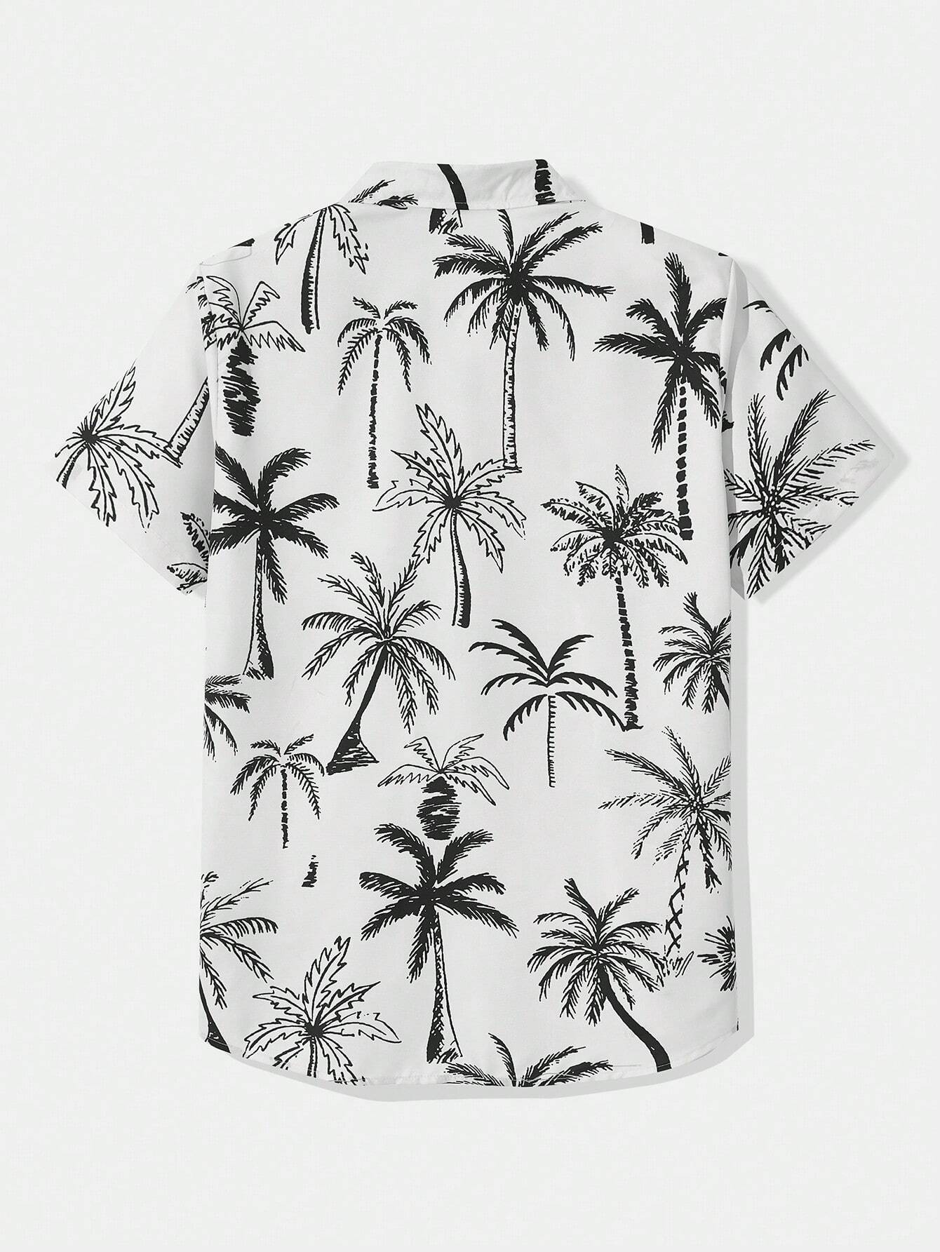 Coconut Tree Printed Shirts-Vacay Outfit