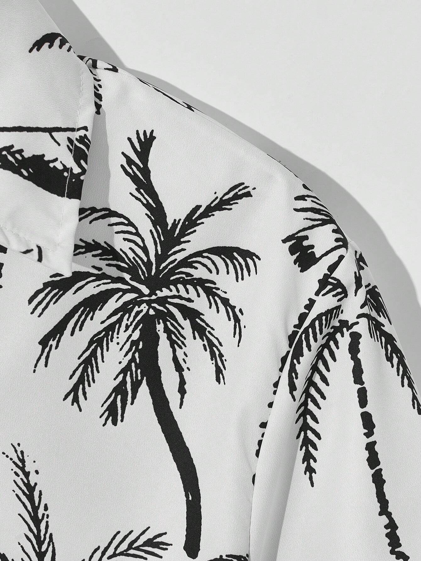 Coconut Tree Printed Shirts-Vacay Outfit