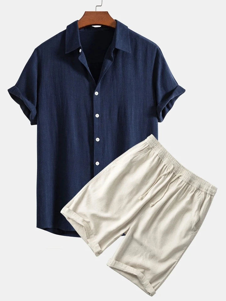 Comfy Shirt And Shorts Set-Vacay Outfit