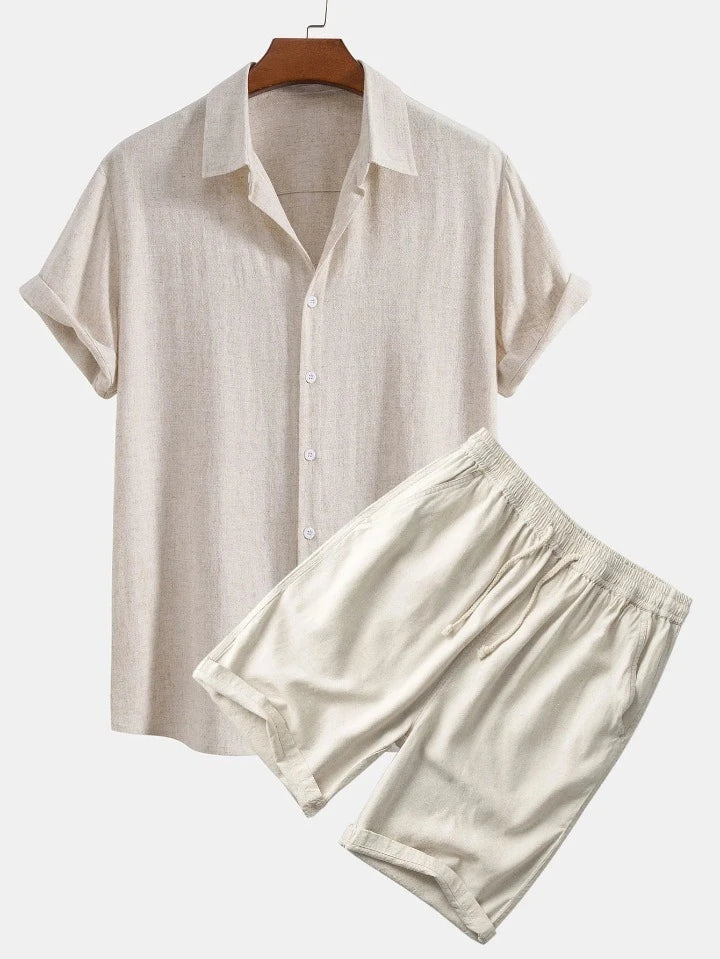 Comfy Shirt And Shorts Set-Vacay Outfit