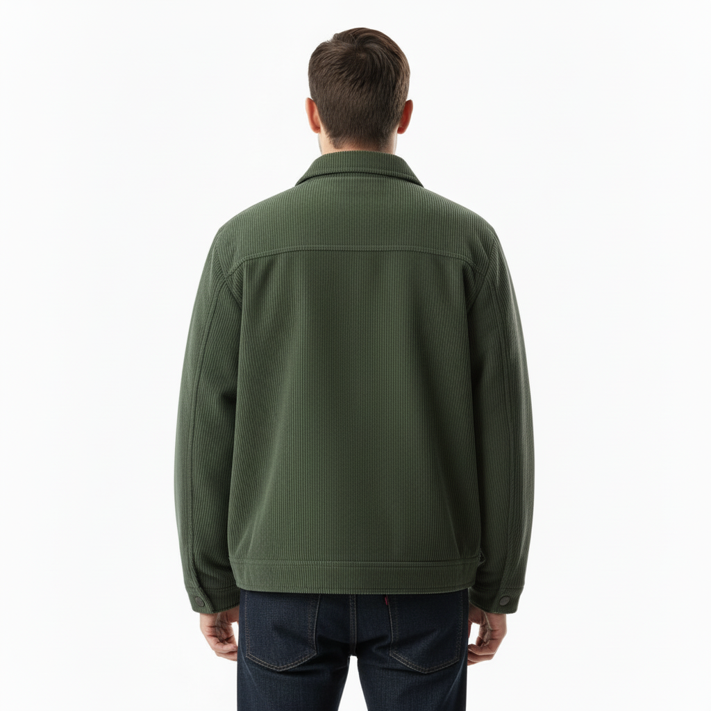 Corduroy Cargo Jacket With Pockets For Men