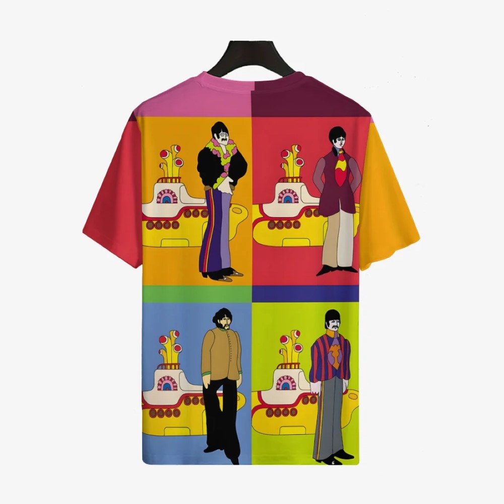 Vibrant Pop Art Style Crew Collar Casual T Shirt-Vacay Outfit