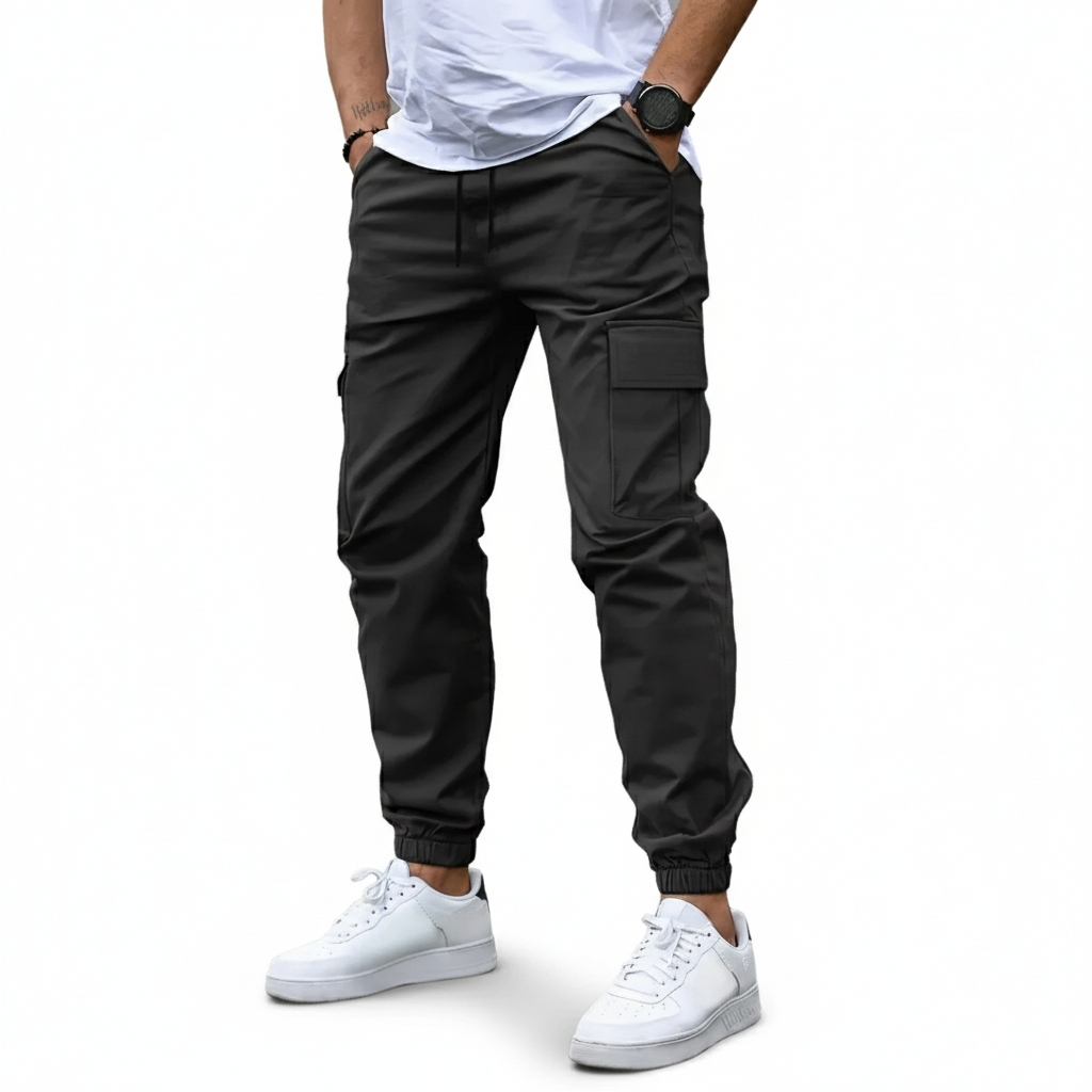 Drawstring Cargo Pants For Men With Tactical And Utility Features