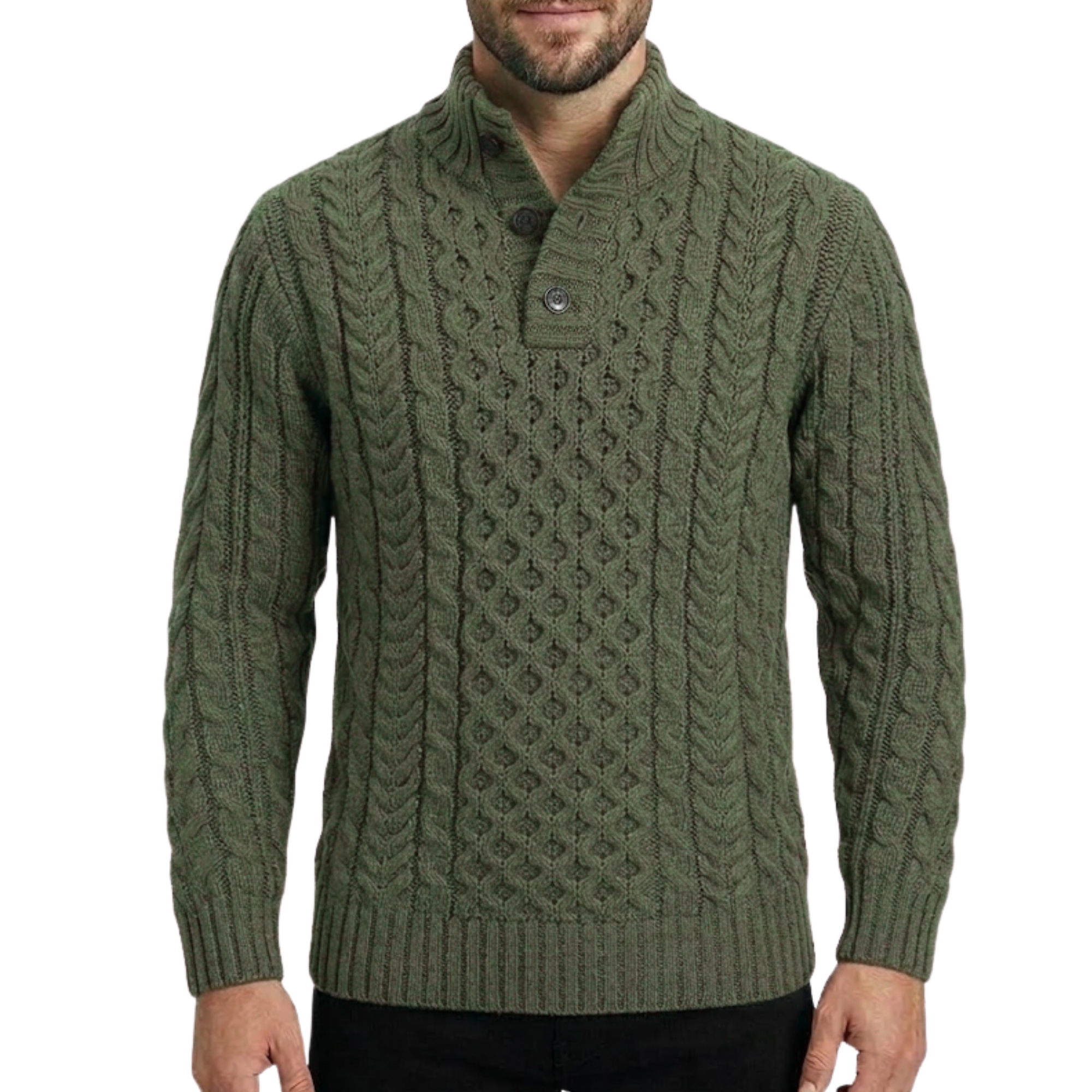 Knitted Chunky Thermal Sweater With Twisted Design For Men
