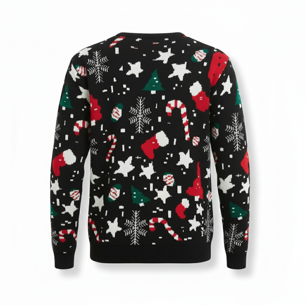 Ugly Christmas Sweater With Santa Design Print
