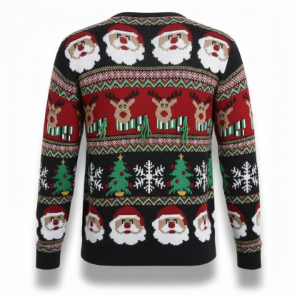 Ugly Christmas Sweater With Santa Design Print