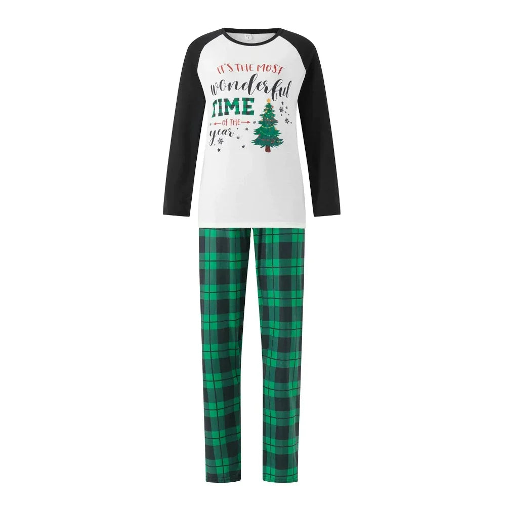 Christmas Tree Print Family Pajama Set-Vacay Outfit