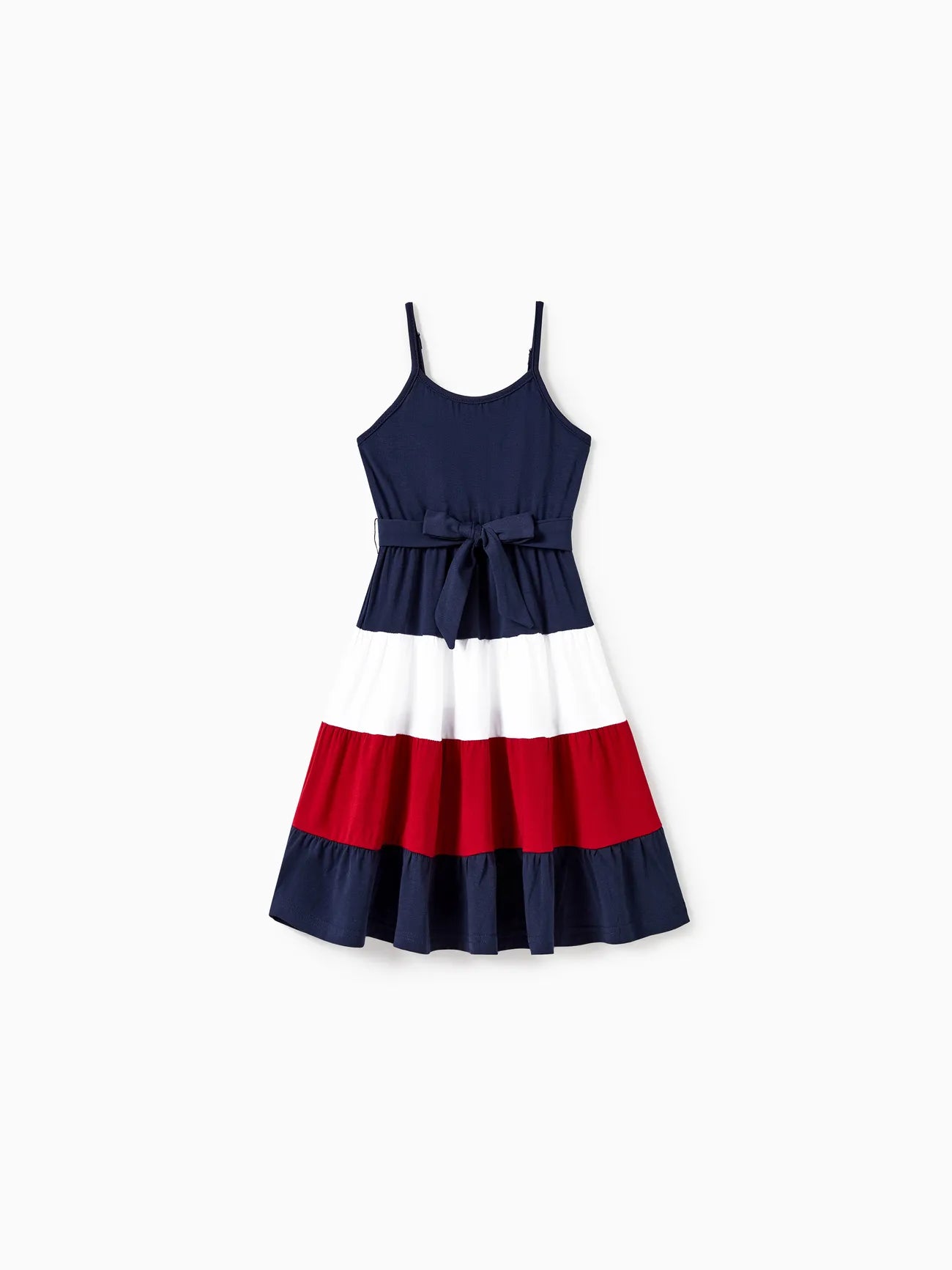 Family Matching Sets Coordinated Tees And Belted A Line Ruffle Hem Dress-Vacay Outfit