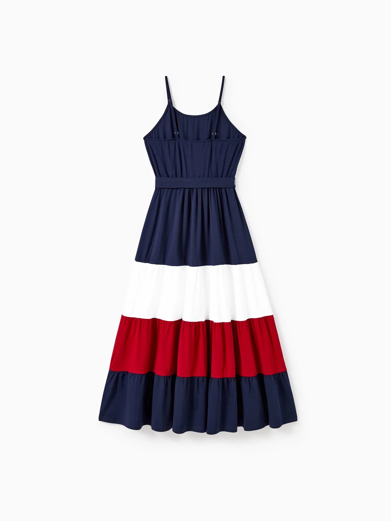 Family Matching Sets Coordinated Tees And Belted A Line Ruffle Hem Dress-Vacay Outfit
