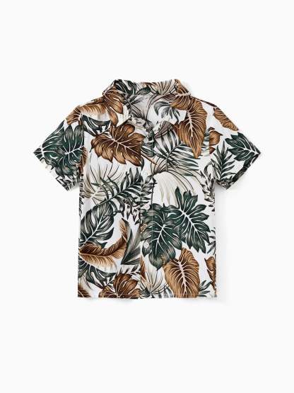 Leaf Pattern Family Matching Sets-Vacay Outfit